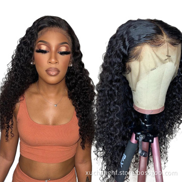 Cuticle aligned wig body wave virgin raw 40 inch human hair full lace front wig transparent,Water wave full lace wigs vendor